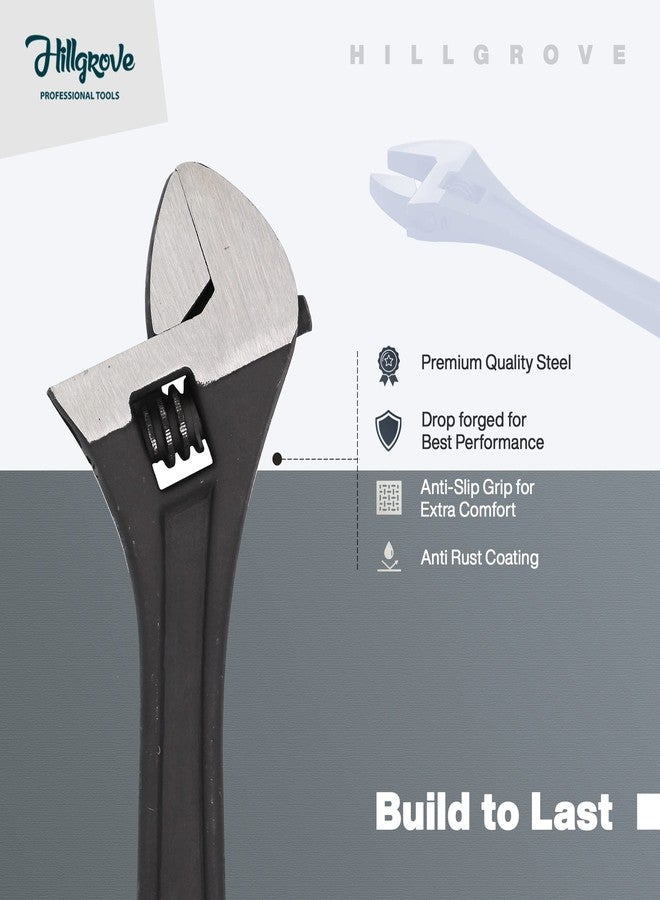 Hillgrove Universal Multi-Function Professional 10 inch with 0-30mm Jaw Opening Capacity Adjustable Wrench Spanner Hand Tool Single Sided Open End Wrench (Pack of 1) - Image 2